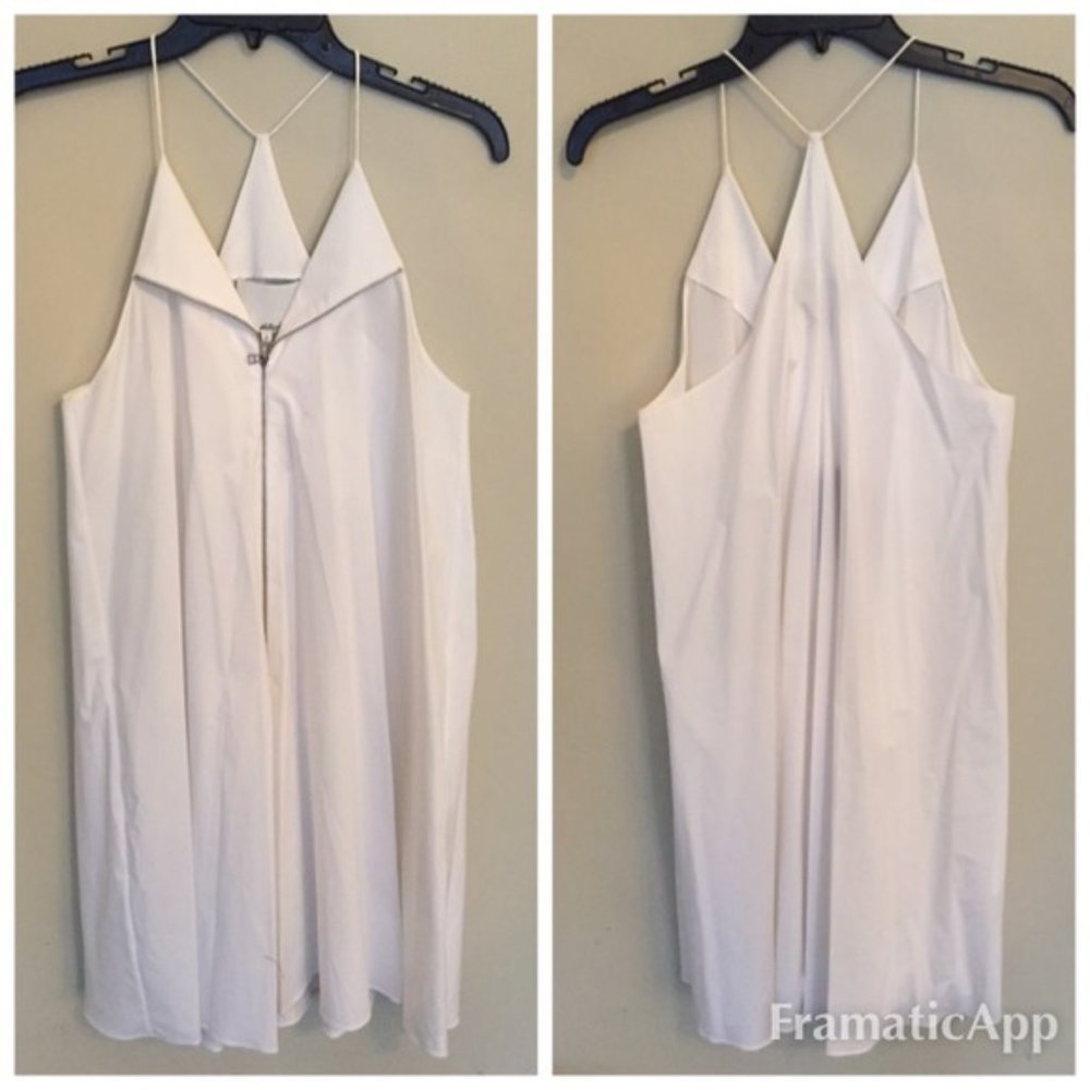 New 3.1 Phillip Lim cotton zip trapeze tent swing relaxed crisp poplin minidress - Picture 9 of 16